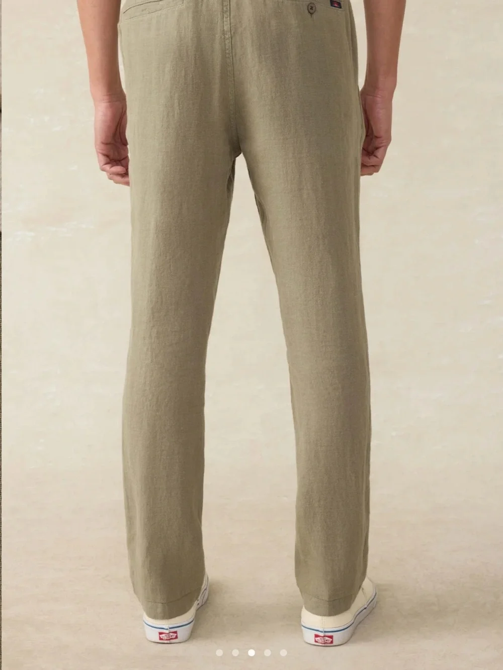 Men Faherty Essential Linen Pant Canyon Olive SMALL NWT